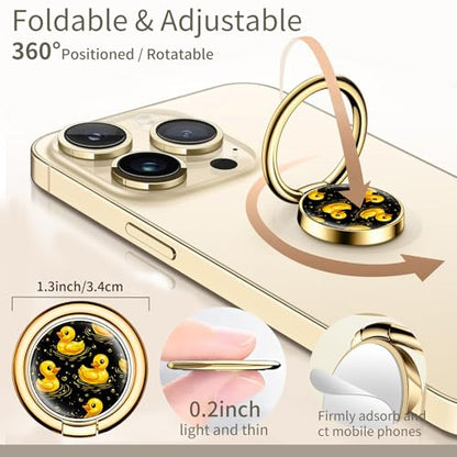Cell Phone Ring Holder, Cute Phone Ring Grip Stand, 360°Rotation Funny Metal Kickstand Finger Grip Cute Yellow Ducks - color: Cute Yellow Ducks