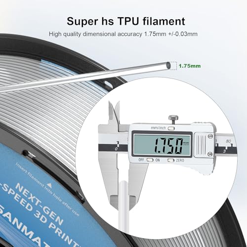 iSANMATE HF 95A TPU Filament Bundle 1.75mm, Clear TPU 95A High Speed, 1kg | Flexible Tough Wear-Resistant Elastic; HF TPU 50-100mm/s; Compatible with Bambu Lab and Most FDM 3D Printer for TPU Beginner - color: Clear, size: TPU-HS-95A