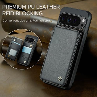 Kowauri for Google Pixel 9 Pro XL Case, PU Leather Wallet Case for Women Men with RFID Blocking Card Holder Slot Magnetic Closure Shockproof Protective Phone Cover for Google Pixel 9 Pro XL (Black)