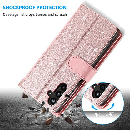 EYZUTAK Wallet Phone Case for Samsung Galaxy A15 4G/5G, Retro Matte 9 Card Holder Slots Zipper Pocket Handbag Case PU Leather Magnetic Closure Kickstand with Wrist Strap Flip Purse Case - Rose Gold - color: Rose Gold, size: Samsung Galaxy A15 4G/5G