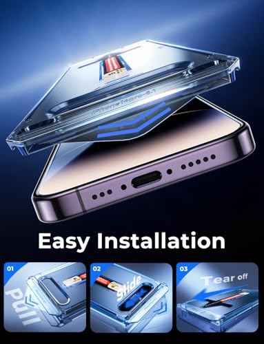 MAGIC JOHN 2 Pack for iPhone 14 Pro 6.1 inch Tempered Glass Screen Protector, Auto Dust-Elimination Installation, Bubble Free, Dynamic Island Compatible, HD Clear, Easy Installation | Easy Installation,Auto Dust-Elimination, Bubble Free,HD Clear