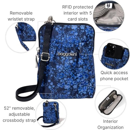 Baggallini RFID Bryant Pouch - color: Ink Hydrangea