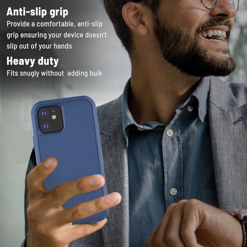 X-belmox Heavy Duty Case for iPhone 12/12 Pro and Screen Protector Sea/Blue | 3-Layers Military Grade Drop Protection Phone Case, Shockproof Rugged Case Cover for iPhone 12 Pro 6.1 Inch - color: Sea/Blue