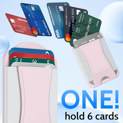 YWXTW 2026 Upgraded Magnetic Wallet for Samsung Galaxy S26/S25/S24 Series and iPhone 17/16/15/14/13/12 Models, 6 Cards Holder, Minimalist Slim Leather Magnet Wallet - color: Pink