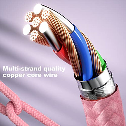 USB A to Lightning Cable, 3PCS 10FT iPhone Charger, 90 Degree Cable