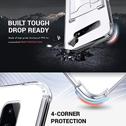 Shields Up for Samsung Galaxy S10 Case with Card Holder Stand, Clear - color: Clear, size: Galaxy S10