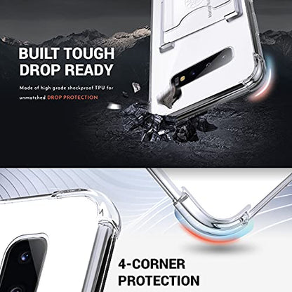 Shields Up for Samsung Galaxy S10 Case with Card Holder Stand, Clear - color: Clear, size: Galaxy S10