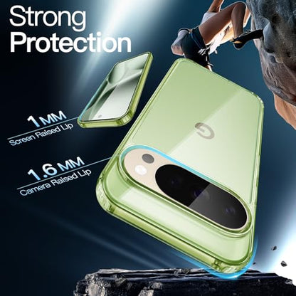 JETech Case for Google Pixel 10/10 Pro, Anti-Yellowing, Jade | Shockproof Protection, Scratch Resistant Hard PC Back, Durable Transparent TPU Bumper - color: Jade, size: Pixel 10/10 Pro