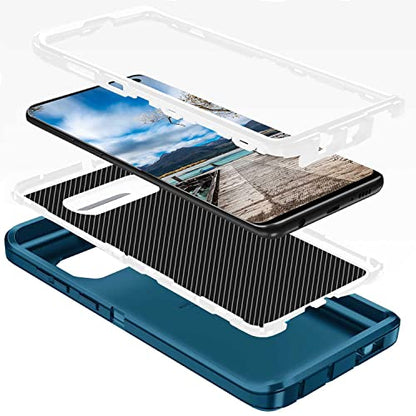 for Galaxy S10 Case,[Without Screen Protector] Heavy Duty Shockproof Dust/Drop Poof 3 Layers Full Bady Protection Rugged Case for Galaxy S10,Turquoise/White - color: Turquoise/White
