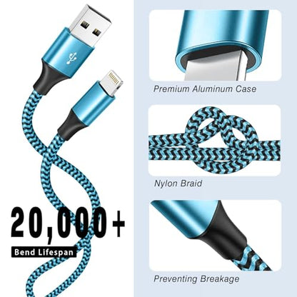 SHUSEL USB Lightning Cable,MFi Certified iPhone Charger Cord (3-Pack,6FT) - size: 6FT