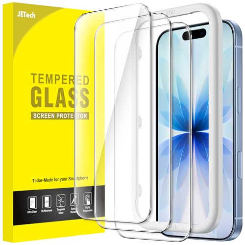 JETech Screen Protector for iPhone 17, 3-Pack | 9H Tempered Glass, HD Clear, Anti-Scratch Protection, Easy Installation Tool - size: iPhone 17