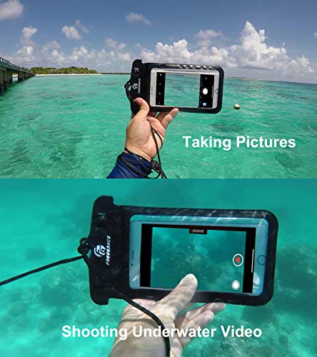 Freegrace Waterproof Pouches with Waist Strap / Pouch Case Bundle Set- Keep Your Phone & Valuables Dry and Safe - Waterproof Dry Bags for Boating Swimming Snorkeling Kayaking Beach Water Parks Pool - color: Black + Case