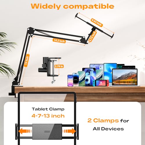 2 Pack Phone Holder for Bed & Tablet Holder for Bed Gooseneck Phone Holder