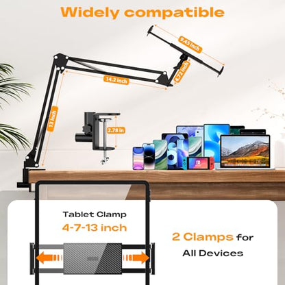 2 Pack Phone Holder for Bed & Tablet Holder for Bed Gooseneck Phone Holder