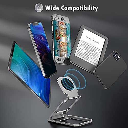 Phone Ring Holder Finger Kickstand 360°Rotation Cellphone Back Grip Foldable Cell Phone Stand for Desk Compatible with iPhone iPad Smartphones Tablets (Aluminum Alloy Silver) - color: Aluminum Alloy Silver