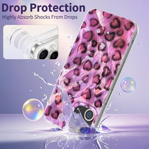 Compatible with iPhone 11 Case,with [Soft Slim][Camera Protection] Cute Leopard Print Love Shiny Aesthetic Phone Cover Anti-Yellowing Shockproof Protective Cover for Women Girl-Pink - color: Leopard Print Love, size: iPhone 11