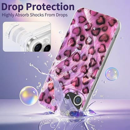 Compatible with iPhone 11 Case,with [Soft Slim][Camera Protection] Cute Leopard Print Love Shiny Aesthetic Phone Cover Anti-Yellowing Shockproof Protective Cover for Women Girl-Pink - color: Leopard Print Love, size: iPhone 11