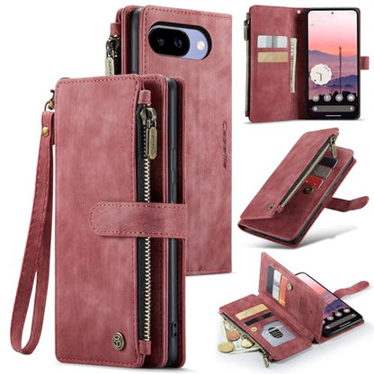 Google Pixel 10a 5G Wallet Case with Card Holder,Red - color: Red, size: Pixel 10a 6.3 Inch
