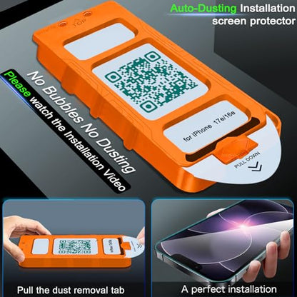 IMBZBK Screen Protector for iPhone 17e / 16e, Tempered Glass, 3+3 Pack - color: 17e,16e-Transparent