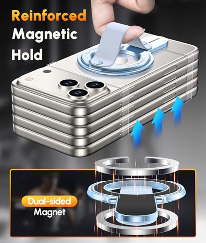 GripMate 2nd Magnetic Phone Ring Holder, Slim MagSafe Finger Loop Grip - color: Blue