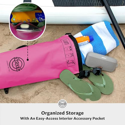 STOVER 5/10/25/30/40L Waterproof Dry Bag, Medium Lightweight Roll Top Dry Bag Backpack w/Waterproof Phone Case, Kayaking, Travel, Hiking, Fishing, Tubing, Camping, the Beach, Men/Women (Pink) - color: 5/10l Pink, size: 10L