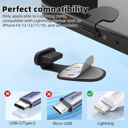Dust Cap Lightning Dust Plug 10 Pcs for iPhone 14 13 12 11 10, Black - color: Lightning dust cover (Black)