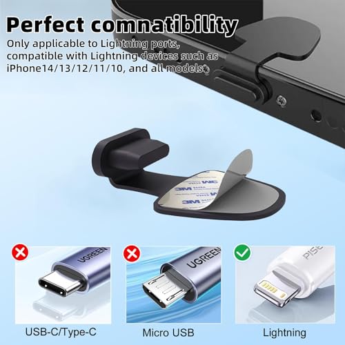 Dust Cap Lightning Dust Plug 10 Pcs for iPhone 14 13 12 11 10, Black - color: Lightning dust cover (Black)