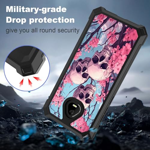 for Schok Volt Sv67q Sv67332 Case with Screen Protector, Military Grade Drop Protection, Dual Layer Hybrid Shockproof Protection TPU Phone Case for Schok Volt Sv67q, Three Skulls - color: Three skulls