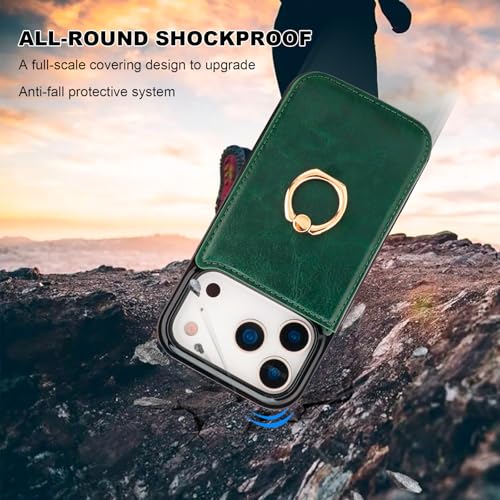 ONETOP for iPhone 18/17 Pro Wallet Case with Credit Card Holder,Green - color: Green