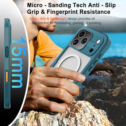 iPhone 17 Pro Case, Magnetic Waterproof IP68 Underwater Protection [6.6FT], Military Grade Drop Tested Full-Body Case with Screen & Camera Protector, Compatible with MagSafe (Teal) - color: Teal, size: iPhone 17 Pro
