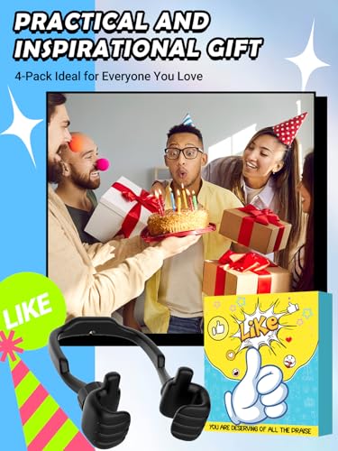 4 Pack Thumbs Up Lazy Phone Holder Stocking Stuffers for Teen Boys Girls - color: Black & Purple & White & Yellow, size: 4
