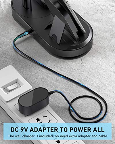 4 in 1 Wireless Charging Station, Fast Charging Dock Stand with 2 USB Ports for Apple Watch, AirPods, Cell Phones, Wireless Charger Compatible with iPhone 12/13/14/15/16 (Gary)