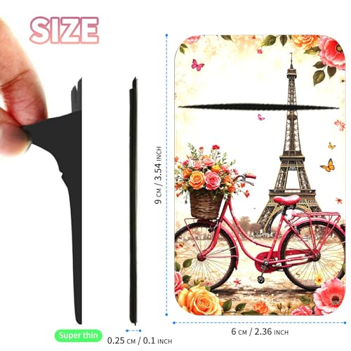 Phone Credit Card Holder Stick on, Cell Phone Pocket Self Adhesive Stretchy Stick on Wallet ID Credit Card Case Pouch Sleeve with Flap for All Smartphones, Bicycle Leaning Tower - color: Bicycle Leaning Tower