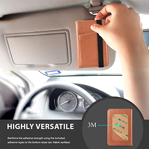 Wallet Stick on Phone Case, Credit Card Holder for Back of Phone Cases Flip Leather Wallet Sleeve Pouch Compatible with iPhone, Samsung Galaxy Android Most Smartphones Brown - color: Brown