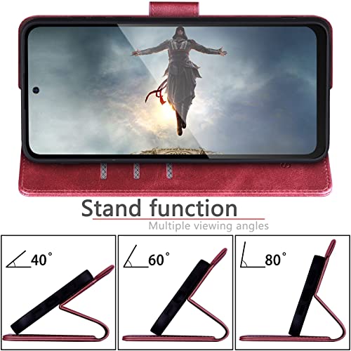 SUANPOT for Motorola Moto G Power 5G 2024 6.7" Wallet case with RFID Blocking Credit Card Holder,Flip Book PU Leather Protective Cover Women Men for Power 5G 2024 Phone case Red - color: Red