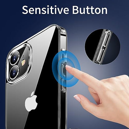 JJGoo Compatiable with iPhone 12 Mini Case Clear, Transparent Shockproof Phone Case for iPhone 12 Mini, Slim Anti-Scratch Hard PC Back Protective Cover Bumper - size: for iPhone 12 Mini