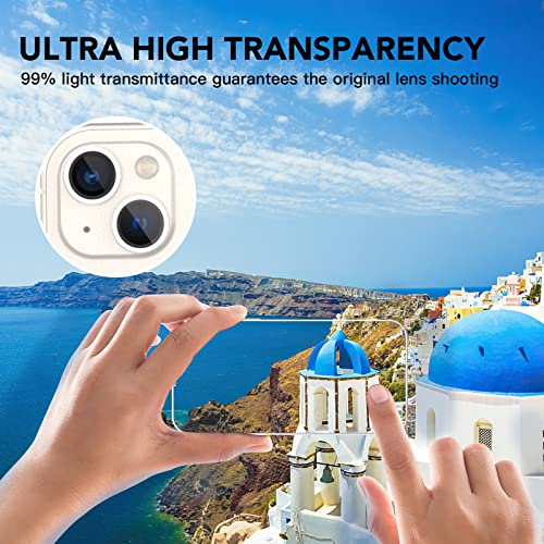 [Pink][2 Pack] Camera Lens Protector for iPhone 15/15 Plus,Ultra HD 9H Tempered Glass Camera Cover screen Metal Ring Case Friendly Scratch Resistant Easy to Install - color: Pink