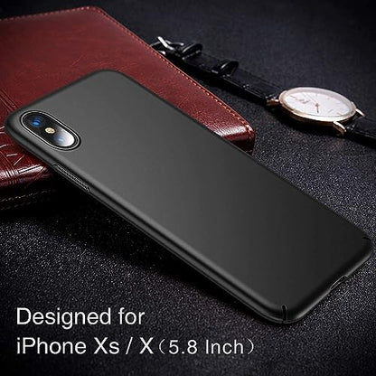 LRK Ultra Thin Black Case Compatible with iPhone Xs/iPhone X/iPhone 10, 5.8 inch : Slim, Soft and Flexible (NOT Hard) [Matte Finish] Protective Black Phone Cover for iPhone X/Xs - Matte Black - size: iPhone Xs/iPhone X