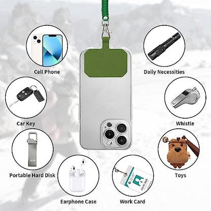 HOTEMIA Phone Tether Lanyard Anti Theft Phone Strap with Carabiner Anti-Drop Outdoor Skiing Hiking Cycling Fishing Climbing fit iPhone and Most Cell Phone (Black+Green) - color: Black+Green