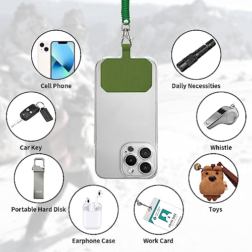 HOTEMIA Phone Tether Lanyard Anti Theft Phone Strap with Carabiner Anti-Drop Outdoor Skiing Hiking Cycling Fishing Climbing fit iPhone and Most Cell Phone (Black+Green) - color: Black+Green