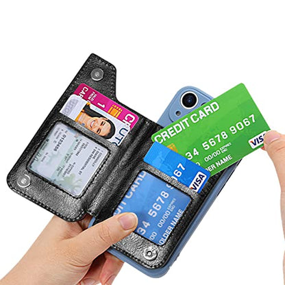 Stick on Wallet for Phone Case, Credit Adhesive Card Holder for Back of Phone Cases Flip Leather Zipper Wallet Sleeve Pouch Compatible with iPhone, Samsung Galaxy Most Smartphones Black - color: Black