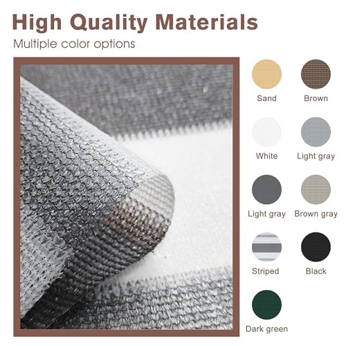 SUNNY GUARD 3' x 16' Balcony Privacy Screen, HDPE Patio Railing Cover Fence - color: Silver Grey White Stripes, size: 0 3' x 1 6'