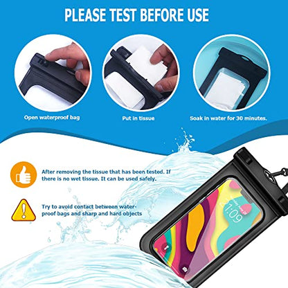 wyyw 5 pcs Universal Waterproof Phone Pouch, Cellphone Dry Bag IPX8 Underwater Waterproof Case Compatible with iPhone 12/11 Pro Max/Pro/8 Plus, Galaxy S21/S20/S10/Note 20/10/9, Plus Phones up to 6.8" - color: multi color 3
