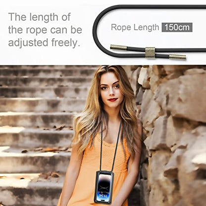 Small Crossbody Bag Cell Phone Purse for Women Men Leather Mini Shoulder Bag Wallet Case with Card Holder Slot Necklace Lanyard for All Phones iPhone Samsung Google up to 7.3" Black - color: Black
