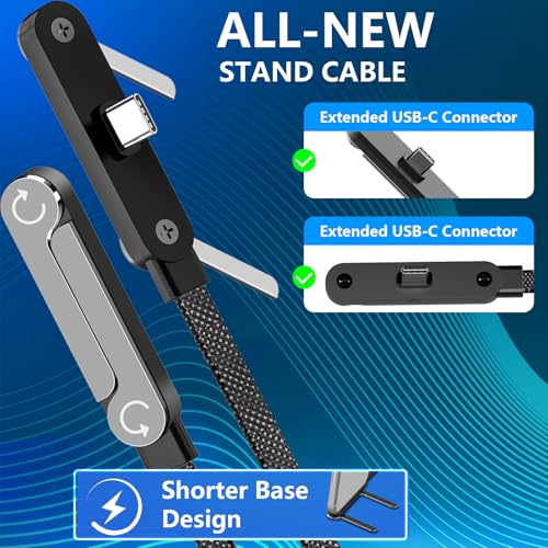 Invisible Holder Charger Cable, 65W USB C Fast Charging with Desktop Stand