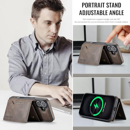 K2 2 in 1 Detachable Magnetic Phone Cases Compatible with iPhone 17 Case with Card Holder RFID Blocking, Compatible with Magsafe Wallet, Leather 6.3'' (Coffee, iPhone 17) - color: Coffee, size: iPhone 17