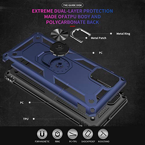 Samsung A71 5G Case, A71 5G Phone Case with Screen Protector, Military Grade Protective Cases with Ring for Samsung Galaxy A71 5G (Blue) - color: Samsung Galaxy A71 5G Case Blue