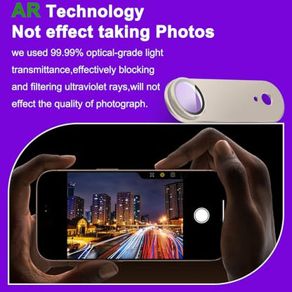 2 Pack Camera Lens Protector for iPhone 17 Air [ Drop Protection ] AR Tempered Glass Strong Adsorption Metal Camera Cover Screen | Light Gold Finish