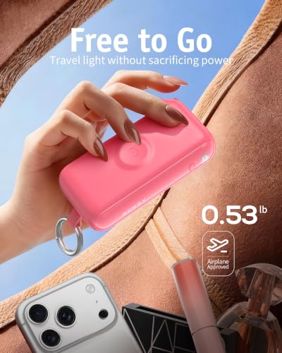 RORRY Flow Portable Charger 10000mAh 40W Wall Plug Power Bank Battery Pack - color: Berry Red