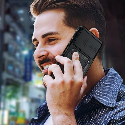 LeYi for Samsung Galaxy A13-5G Phone Case: with Slide Camera Cover | Heavy Duty Military Grade Shockproof Android Mobile Hard Cover Magnetic Ring Stand Samsung A 13 Unlocked, Black - color: TC Black, size: A13 5G 6.5inch